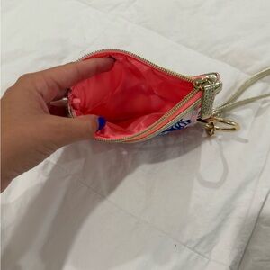 Lilly Pulitzer Pink and Gold Clutch with Gold Zipper